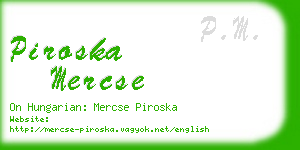 piroska mercse business card